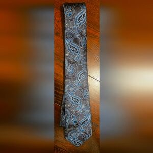 Grafton 100% Silk Full Length Blue Paisley Tie